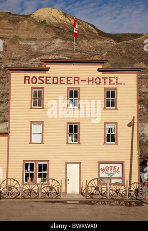 Rosedeer Hotel und die letzte Chance, Wayne Geisterstadt, in der Nähe von Drumheller, Alberta, Kanada Stockfoto