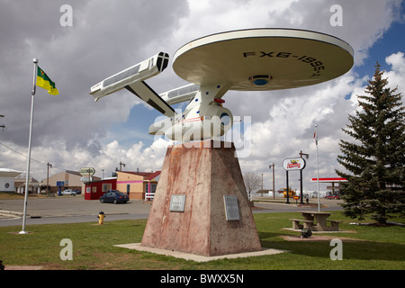 Raumschiff Enterprise Statue, Vulcan, Alberta, Kanada Stockfoto