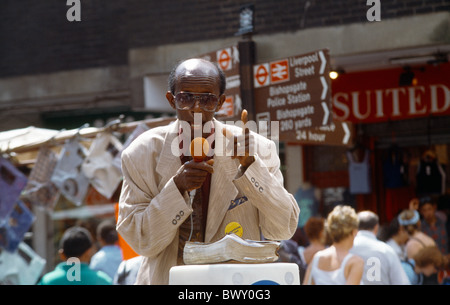 Evangelist Predigt In der Straße Petticoat Lane London Stockfoto