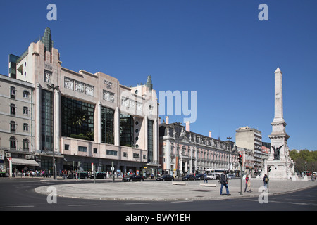 Portugal Lissabon Lissabon Lisboa Praça Dos Restauradores portugiesischer Wiederherstellung-Krieg-Denkmal Stockfoto