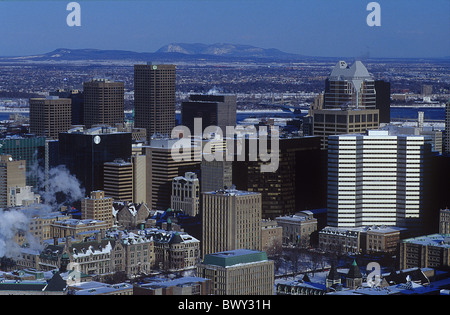 Blöcke von Wohnungen Kanada Amerika Hochhaus Gebäude Montreal Mount royal Stadtübersicht Prov Stockfoto