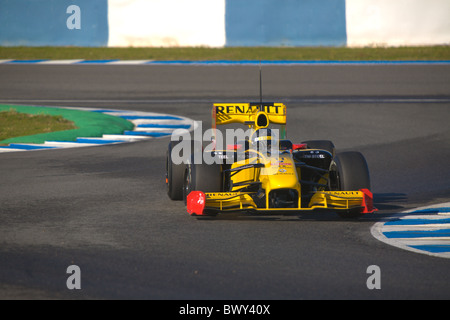 02.11.2010 verschwommen Formel 1 Jerez Robert Kubica RENAULT Test blur Auto Auto Auto Meisterschaft Fahrgestell Schaltung Stockfoto