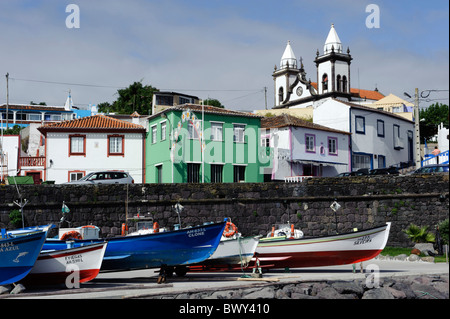 Hafen von Sao Mateus de Calheta, Insel Terceira, Azoren Stockfoto