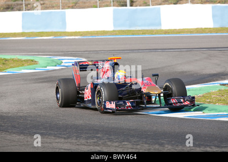 02.11.2010 auto Formel 1 Jerez Sébastien Buemi Test Toro Rosso-Ferrari automovil Autos Meisterschaft Fahrgestell Schaltung Stockfoto