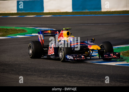 Formel 1-Jerez-Test RED BULL RENAULT Auto F1 02.11.2010 Februar Stockfoto