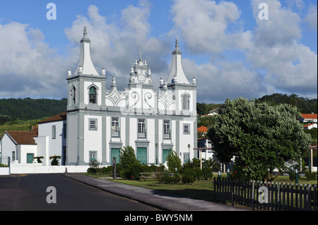 Kirche Igreja Senhora da Gracai Praia do Almoxarife, Insel Faial, Azoren Stockfoto