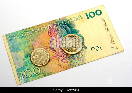 Schwedische Währung. Stockfoto