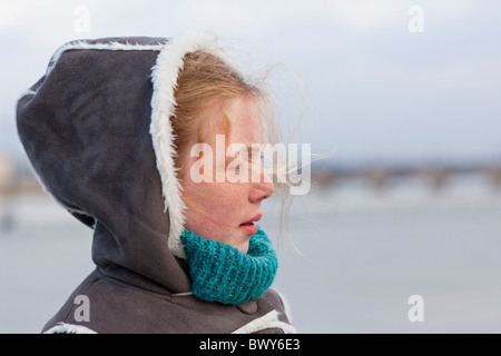 Porträt von Mädchen, Bordeaux, Gironde, Aquitanien, Frankreich Stockfoto