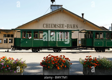 Chiemsee-Bahn Zug Wagen, Prien-Stock-Chiemgau-Oberbayern-Deutschland Stockfoto