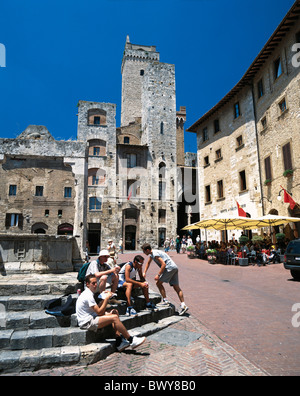 Italien Europa kein Model Release Ort Restaurant San Gimignano Tuscany Tourist Stockfoto
