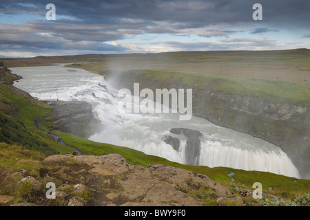 Gullfoss Wasserfall, Hvita Fluss, Island Stockfoto