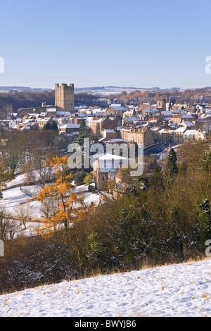 Richmond, North Yorkshire. Blick über die Stadt von Maison Dieu. Stockfoto