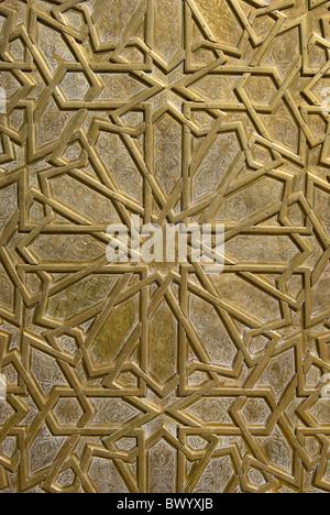 Königspalast von Fez, Marokko. Detail der Türen. Stockfoto