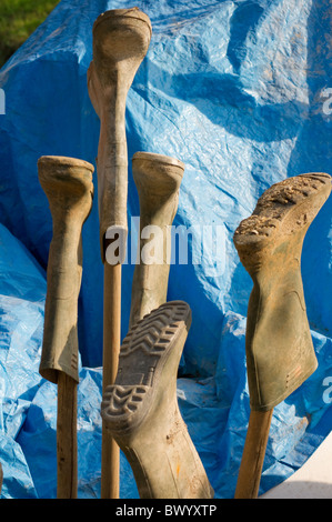 Schmutzigen Gummistiefel Stockfoto