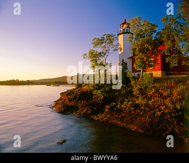 Licht Haus am Eagle Harbor am Lake Superior obere Halbinsel Michigan USA (aus Hi Qualität Großformat Originalbild) (bearbeiten Stockfoto