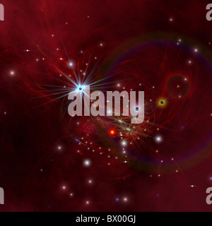 Nebular Wolken, Gase und stellarer Materie bringen über die Geburt von Sternen. Stockfoto