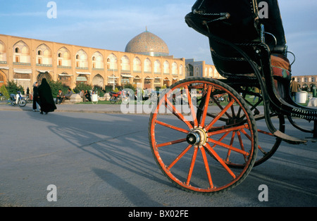 geschnitten Sie Teil große Ort Wahrzeichen Iran Nahost Isfahan Meydan-e Imam Pferd Trainer Stockfoto