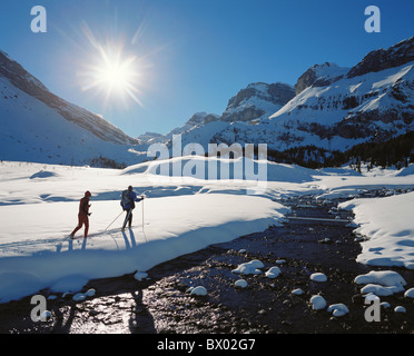 Alpine Alpen Berge Berner Oberland Fluss Fluss Kandersteg Kanton Bern Langlauf Langlauf Stockfoto