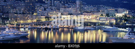 Casinohotel Hermitage Museum Hafen Port leuchtet de Paris Monaco Monte Carlo bei Nacht Stockfoto