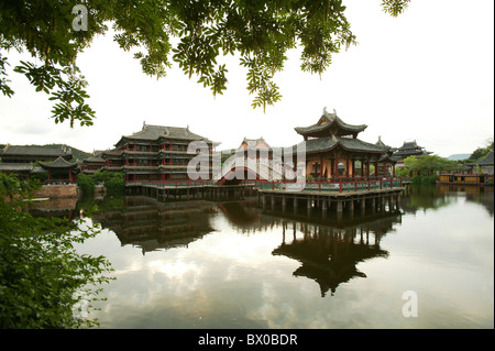 Qing Ming Shang He Tu Scenic Area, Hengdian Welt Studios, Hengdian Dorf, Dongyang, Provinz Zhejiang, China Stockfoto