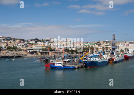 Afrika, Namibia, Lüderitz. Hafengebiet Hafen von Lüderitz. Stockfoto