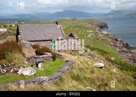 Irische Hungersnot Dorf, Dungeagan, Ballinskelligs County Kerry Irland Stockfoto