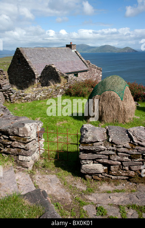 Irische Hungersnot Dorf, Dungeagan, Ballinskelligs County Kerry Irland Stockfoto