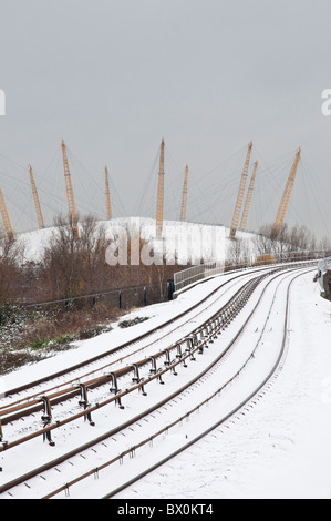 Schnee in London, Versorgungszentren 2010. Stockfoto