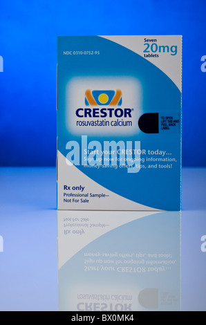 Crestor, Rosuvastatin Calcium 20mg Tabletten, Behandlung gegen zu hohen Cholesterinspiegel. Stockfoto