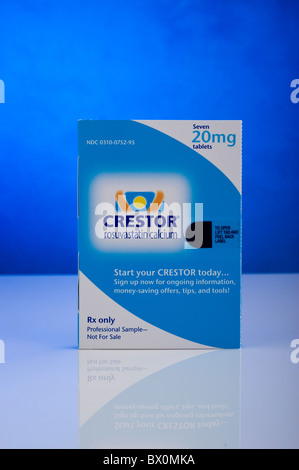 Crestor, Rosuvastatin Calcium 20mg Tabletten, Behandlung gegen zu hohen Cholesterinspiegel. Stockfoto