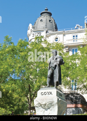 Goya-Statue neben Ritz Hotel, Madrid, Spanien Stockfoto