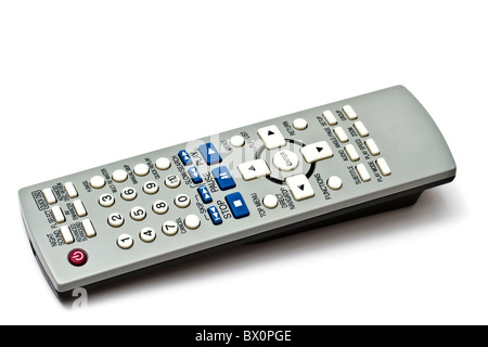 TV-Fernbedienung isoliert auf weißem Hintergrund Stockfoto