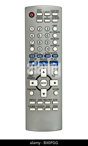 TV-Fernbedienung isoliert auf weißem Hintergrund Stockfoto