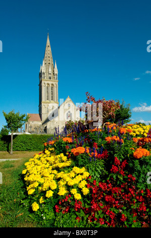 LANGRUNE-SUR-MER, DIE KIRCHE, CALVADOS, FRANKREICH Stockfoto