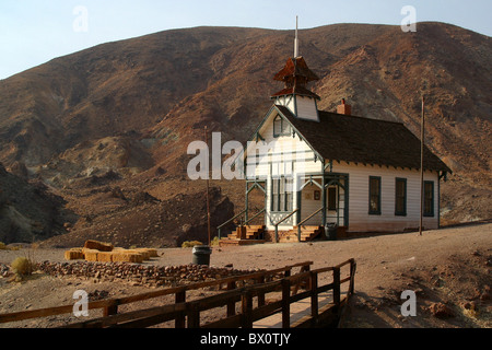 Kirche der ehemaligen "Geisterstadt" Calico - USA, Vereinigte Staaten von Amerika Stockfoto