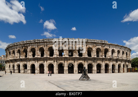 Römisches Amphitheater, Arena oder Arenes, Nimes, Gard, Languedoc-Roussillon, Frankreich Stockfoto