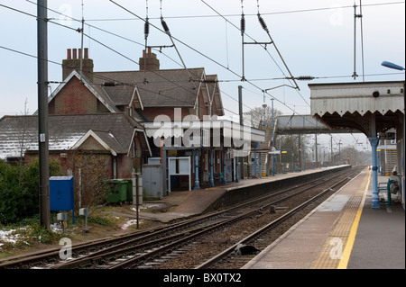 Diss Railway Station aussehende Süden in Richtung London. Stockfoto