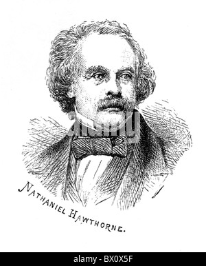 Archiv-Bild des historischen literarischen Figuren. Dies ist Nathaniel Hawthorne. Stockfoto