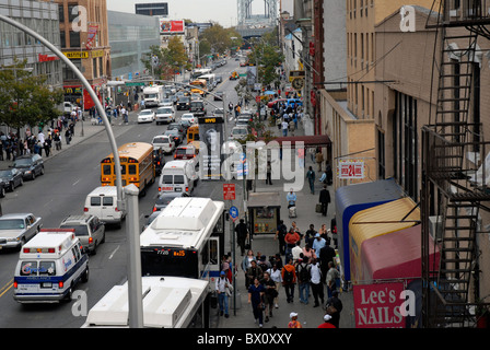 Luftaufnahme der 125. Straße in Harlem New York City Stockfoto