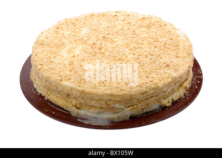 Hausgemachte Kuchen Dessert auf dem weißen Hintergrund isoliert. Stockfoto