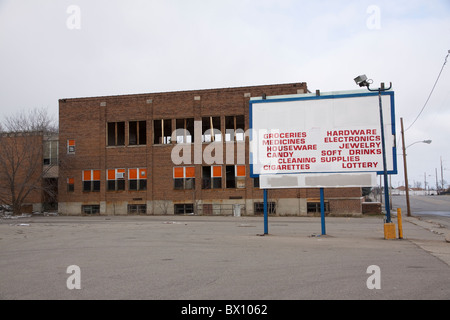 Vakanten Geschäftshaus Flint Michigan USA Stockfoto