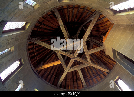 Turm der Gerechtigkeit, Graf von Schloss, Château Comtal, La Cite, Stadt Carcassonne, Carcassonne, Languedoc-Roussillon, Frankreich, Europa Stockfoto