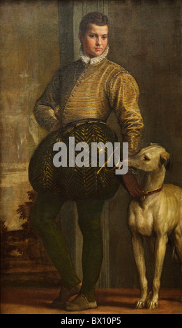 Junge mit einem Windhund, möglicherweise 1570s, Paolo Veronese Stockfoto