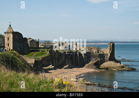 dh St Andrews Castle ST ANDREWS FIFE Schottisches Schloss früher bishops Palace ruiniert schottische Schlösser Stockfoto