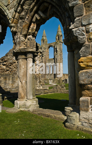 dh St Andrews Cathedral ST ANDREWS FIFE East Wall St Andrew Tower und zerstörte Mauer Torbogen schottland Ruinen Stockfoto