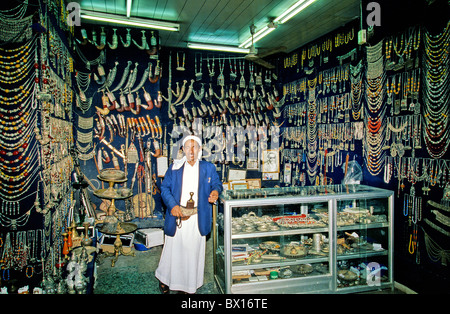Shop Suq Markt-Taiz Jemen Orient Arabien Silberwaren Silber Schmuck-shopping-Markt Stockfoto