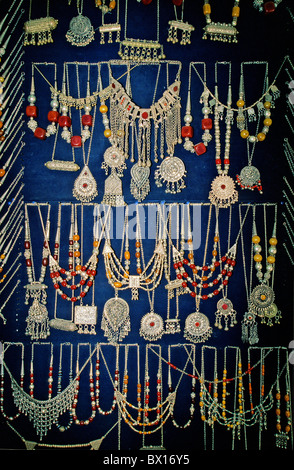 Silber Jambyia Shop Suq Markt Taiz Jemen Orient Arabien Schmuck einkaufen Stockfoto