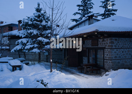 Bansko, berühmten Skiort in Bulgarien, alte Architektur, Balkan, Osteuropa Stockfoto