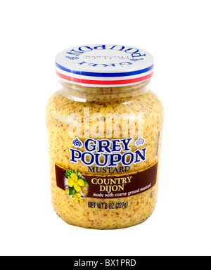 Jar-grauer Poupon Land Dijon Senf, USA Stockfoto