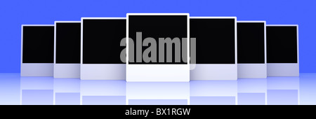 Klassische Bilderrahmen von Instant image Kameras. Stockfoto